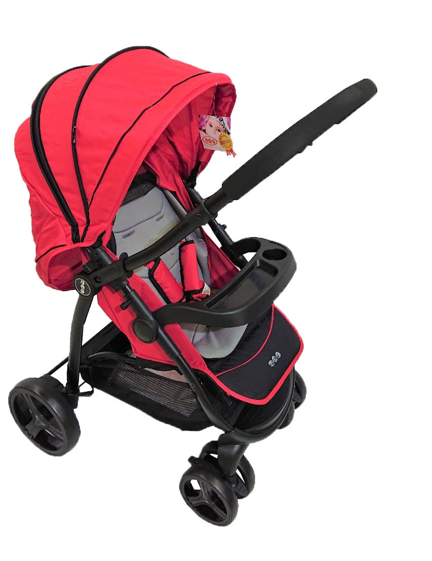 Foto 1 | Carriola De Bebbe Aeiou Australia Reversible Llantas De Aire De Color Rojo