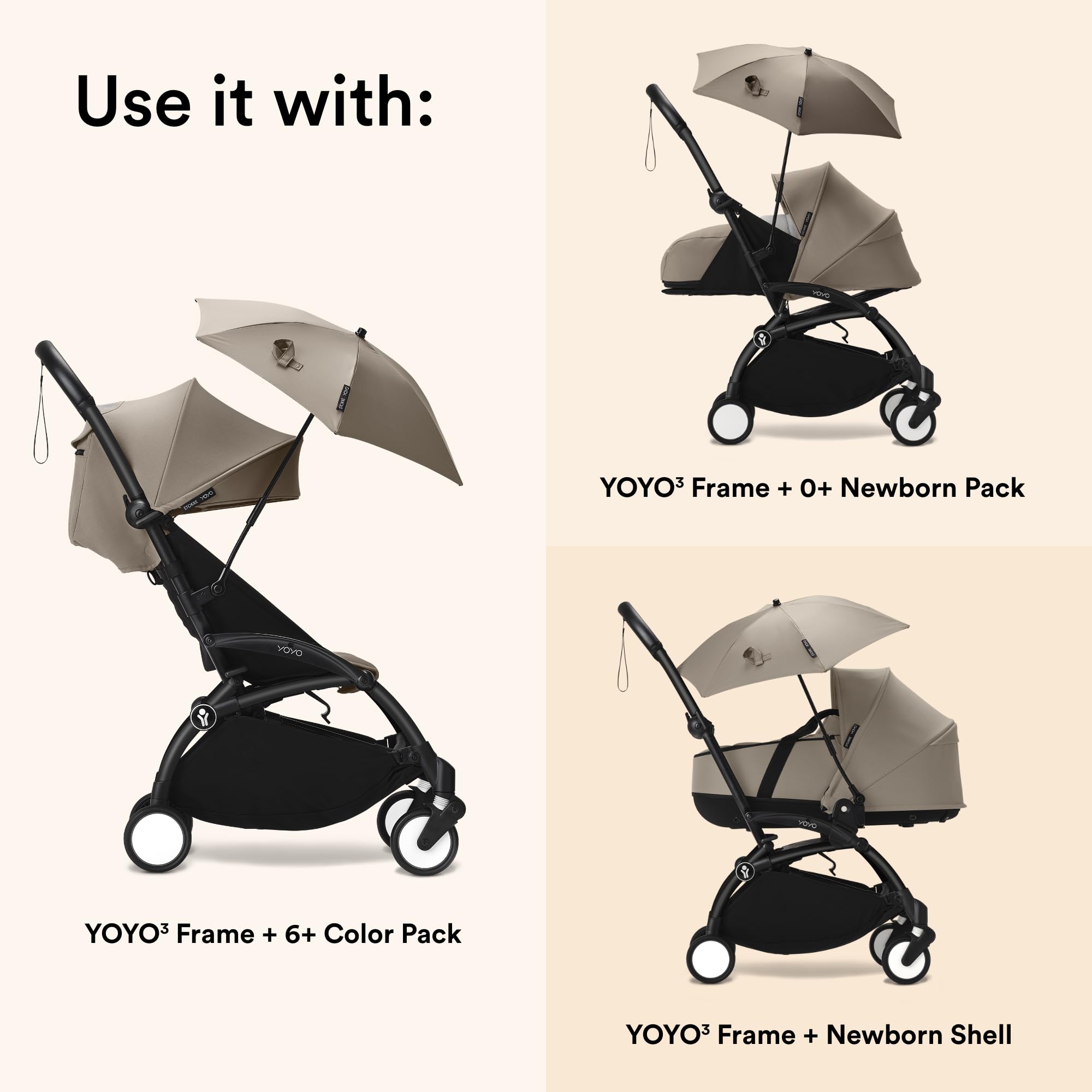 Foto 4 | Sombrilla Stokke Yoyo Taupe Upf 50+ Compatible Con Cochecitos Stokke - Venta Internacional.