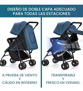 Foto 3 | Carriola Carreola Plegable De Baston Para Bebé Reclinable7501801417428