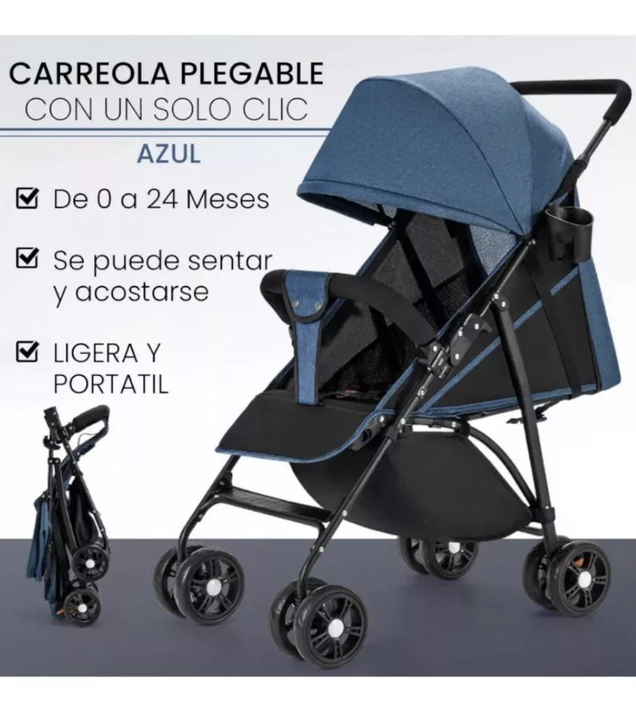 Foto 6 pulgar | Carriola Carreola Plegable De Baston Para Bebé Reclinable7501801417428