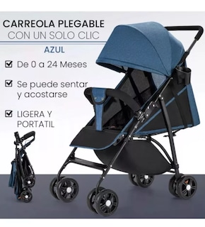 Foto 5 | Carriola Carreola Plegable De Baston Para Bebé Reclinable7501801417428