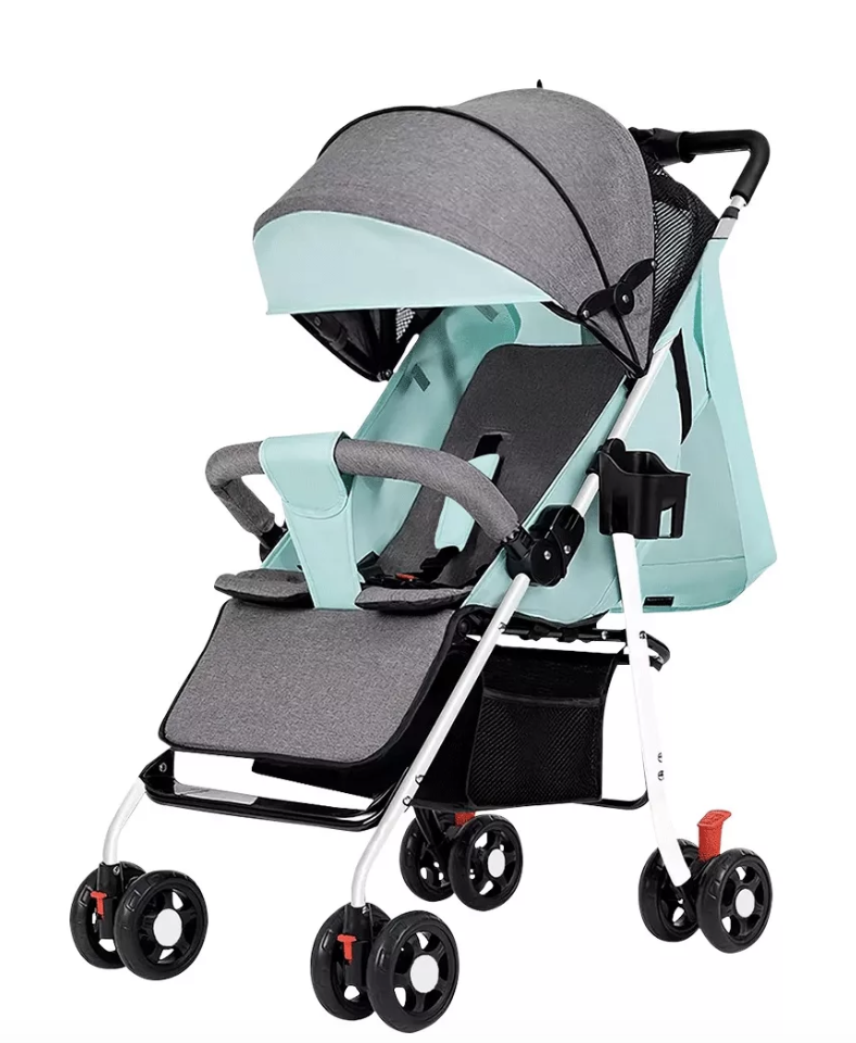 Carriola Carreola De Bastón Linium Plegable Bebé Premium Color Agua