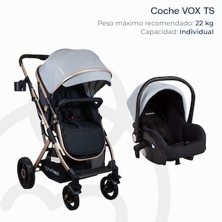 Foto 2 | Coche Travel System Bebesit Vox Gris Rose Gold 3 En 1 Paseo Moisés Auto