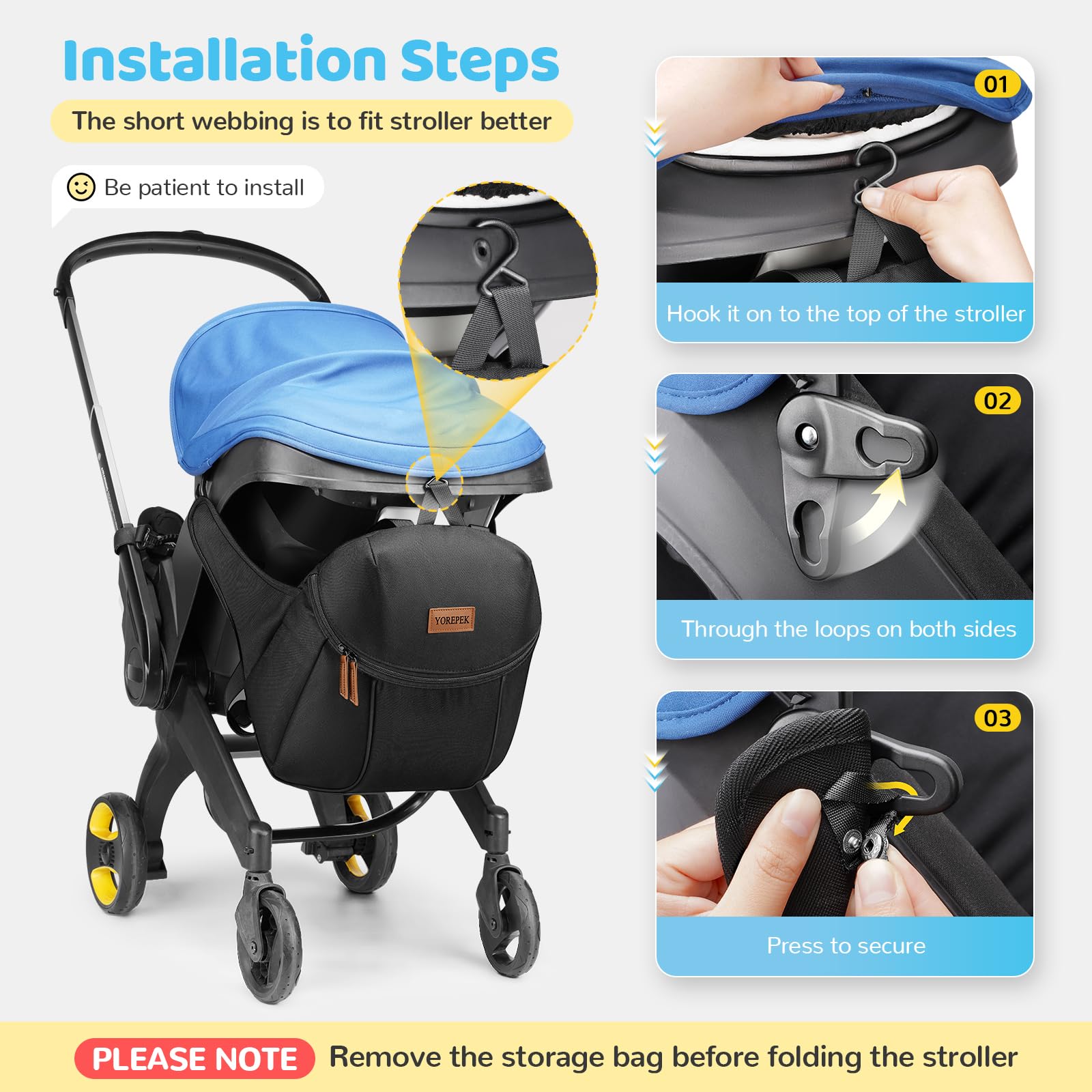 Foto 4 pulgar | Organizador De Bolsas De Cochecito Yorepek Para Silla De Coche Doona - Venta Internacional.