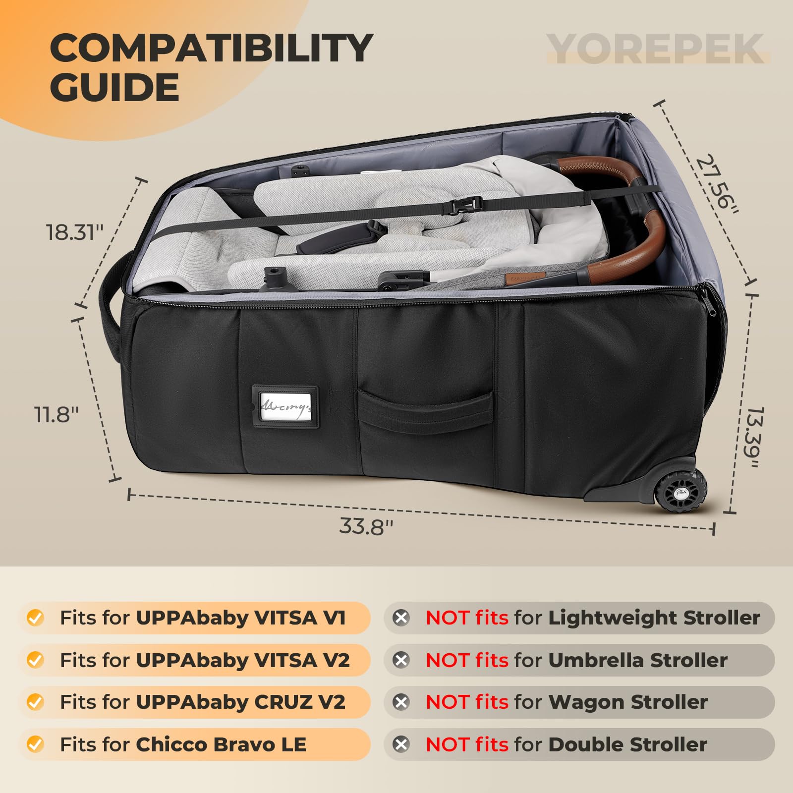Foto 4 pulgar | Bolsa De Cochecito Yorepek Compatible Con Uppababy Vista O Cruz - Venta Internacional.