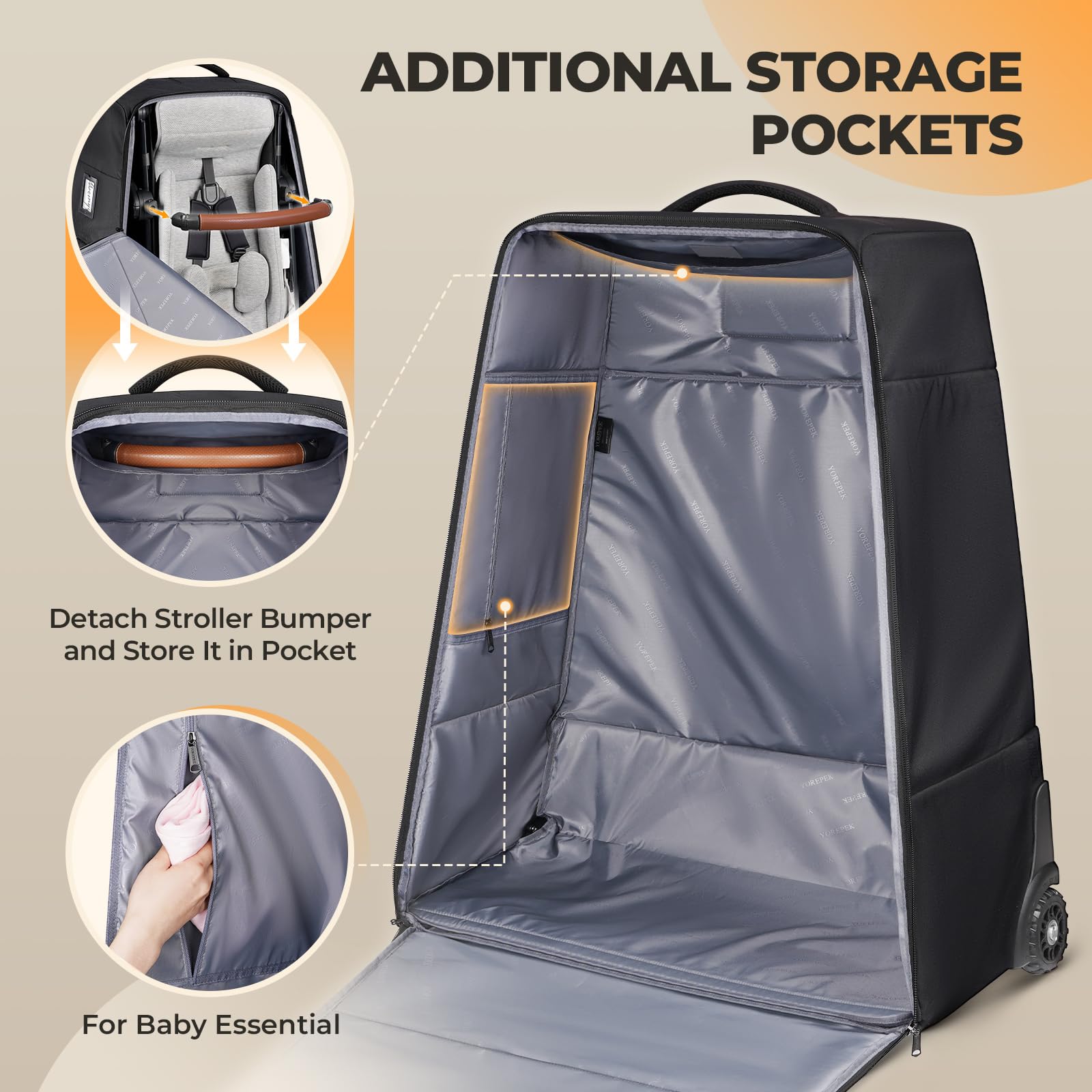 Foto 6 pulgar | Bolsa De Cochecito Yorepek Compatible Con Uppababy Vista O Cruz - Venta Internacional.