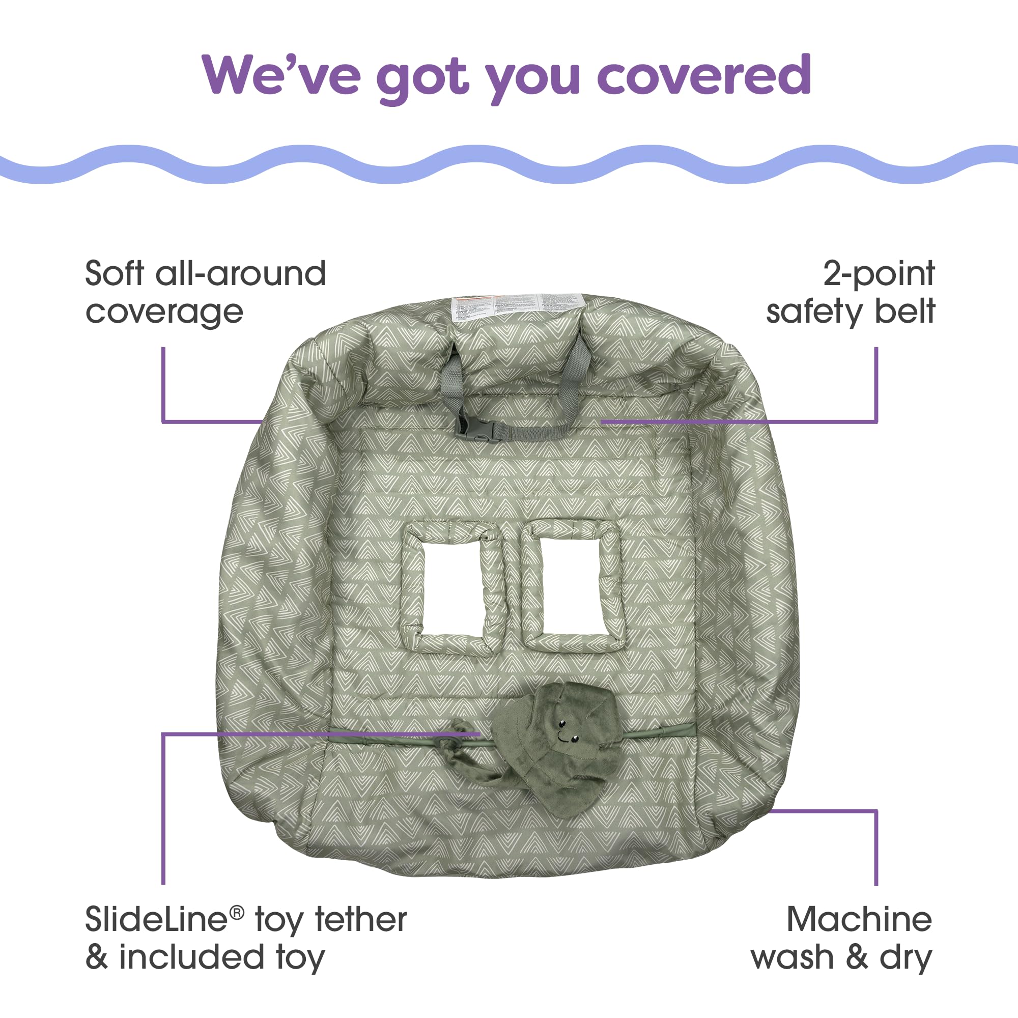 Foto 4 pulgar | Funda Para Carrito De Compras Boppy Green Leaf Con Arnés De Seguridad, 6 Meses O Más - Venta Internacional.