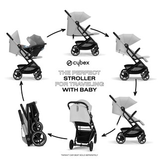 Foto 3 | Cochecito Cybex Beezy 2 Compacto Y Ligero Con Asiento De Coche, Color Gris Niebla - Venta Internacional.