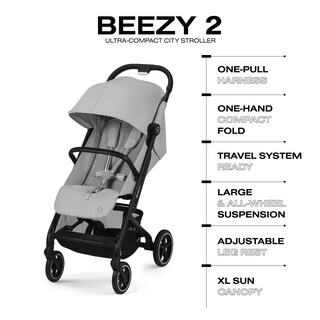 Foto 5 | Cochecito Cybex Beezy 2 Compacto Y Ligero Con Asiento De Coche, Color Gris Niebla - Venta Internacional.