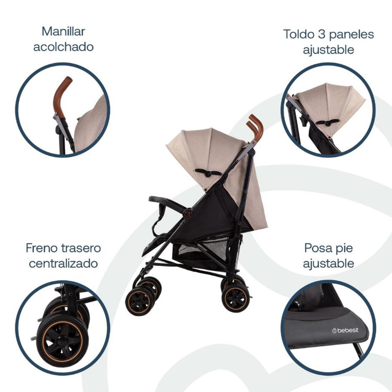 Foto 4 pulgar | Bebesit Coche Paragua Magic Ride Reclinable 5 Puntos Seguridad