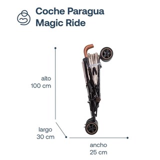 Foto 8 | Bebesit Coche Paragua Magic Ride Reclinable 5 Puntos Seguridad