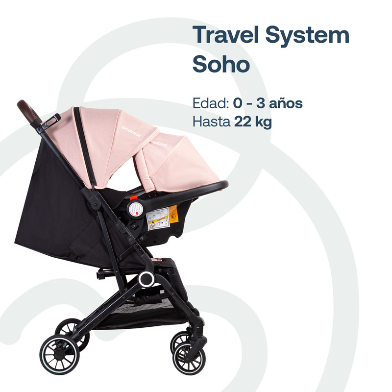 Foto 3 pulgar | Bebesit Travel System Soho Carriola Autoasiento Reclinable Uv