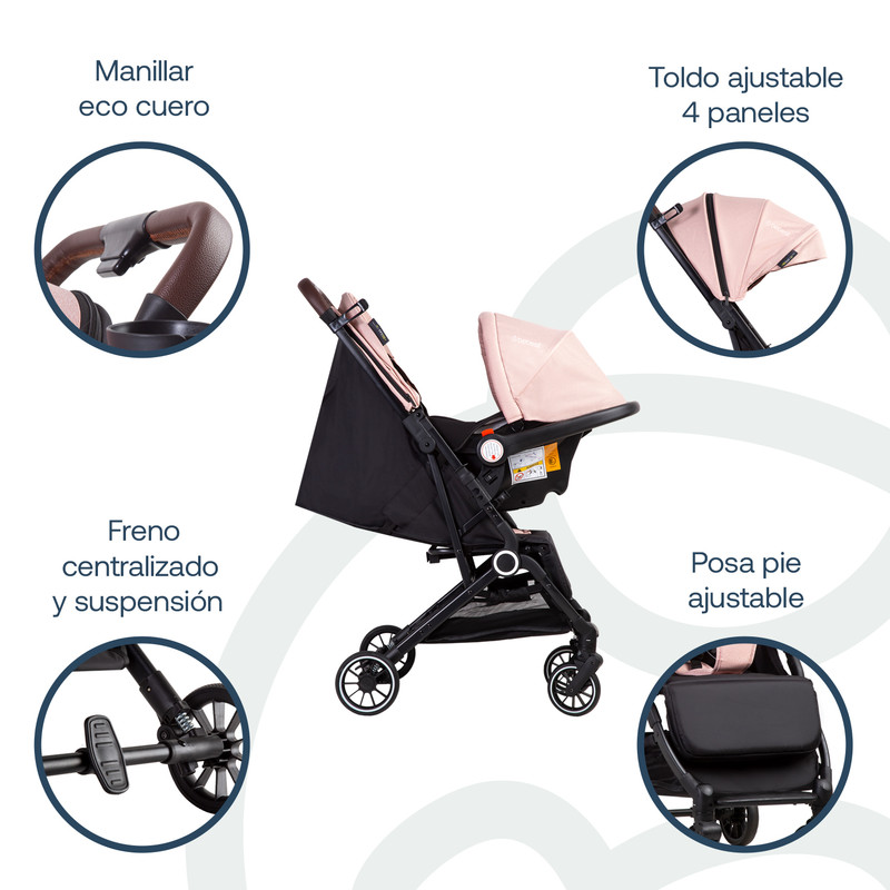 Foto 3 | Bebesit Travel System Soho Carriola Autoasiento Reclinable Uv