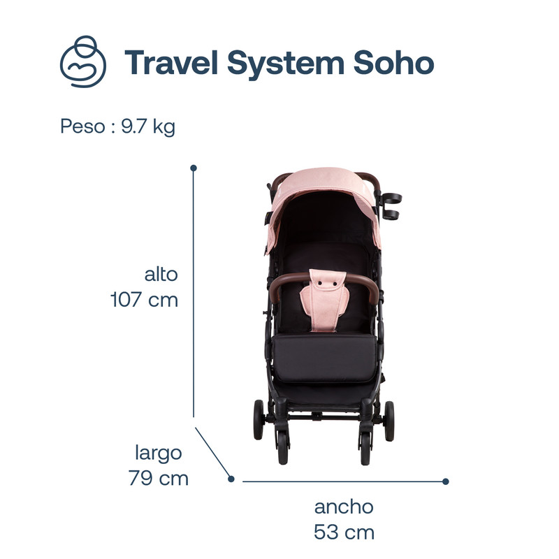Foto 8 pulgar | Bebesit Travel System Soho Carriola Autoasiento Reclinable Uv