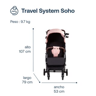 Foto 7 | Bebesit Travel System Soho Carriola Autoasiento Reclinable Uv
