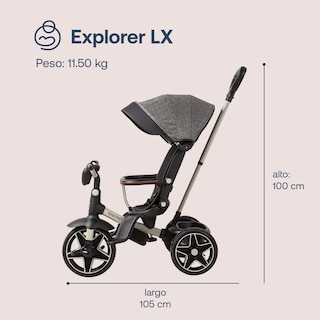 Foto 7 | Bebesit Triciclo Explorer Lx Reclinable 360° Uv Protección