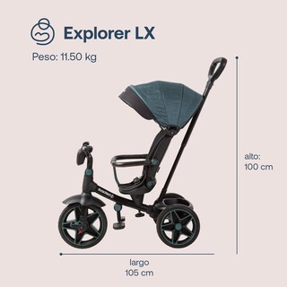 Foto 7 | Bebesit Triciclo Explorer Lx Reclinable 360° Uv Protección