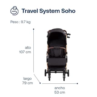 Foto 7 | Bebesit Travel System Soho Carriola Autoasiento Reclinable Uv