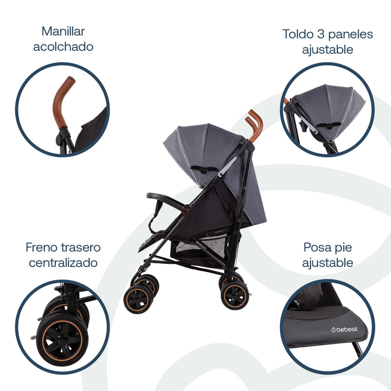 Foto 4 pulgar | Bebesit Coche Paragua Magic Ride Reclinable 5 Puntos Seguridad