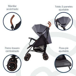 Foto 3 | Bebesit Coche Paragua Magic Ride Reclinable 5 Puntos Seguridad