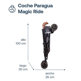 Foto 8 | Bebesit Coche Paragua Magic Ride Reclinable 5 Puntos Seguridad