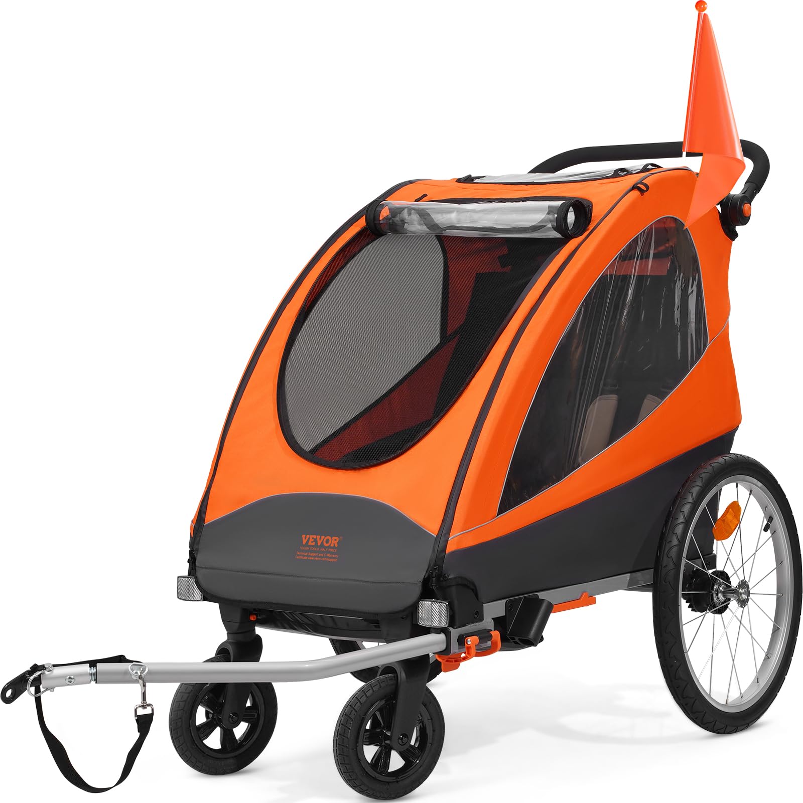 Remolque Para Bicicleta Vevor Para Niños Pequeños, Asiento Doble, Carga 45 Kg - Venta Internacional.