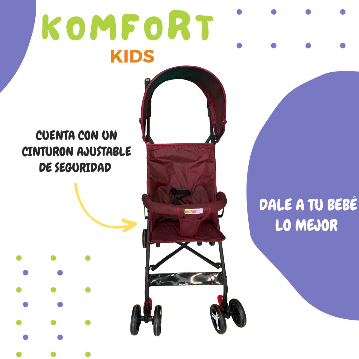 Foto 3 pulgar | Carriola Para Bebé Komfort Plegable, Portátil Y Ligera