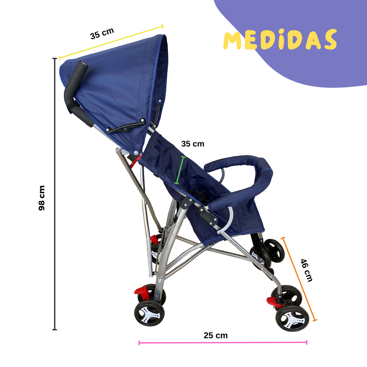 Foto 7 pulgar | Carriola Para Bebé Komfort Plegable, Portátil Y Ligera