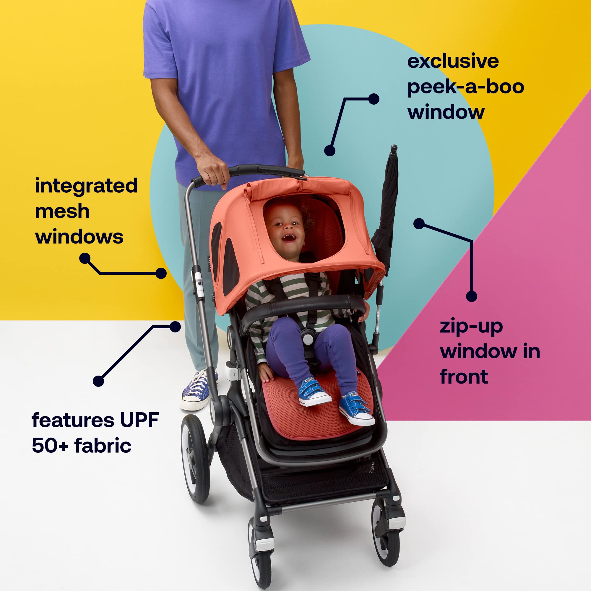 Foto 5 pulgar | Toldo Solar Bugaboo Breezy Extensible Fox/cameleon 3/lynx Negro - Venta Internacional.