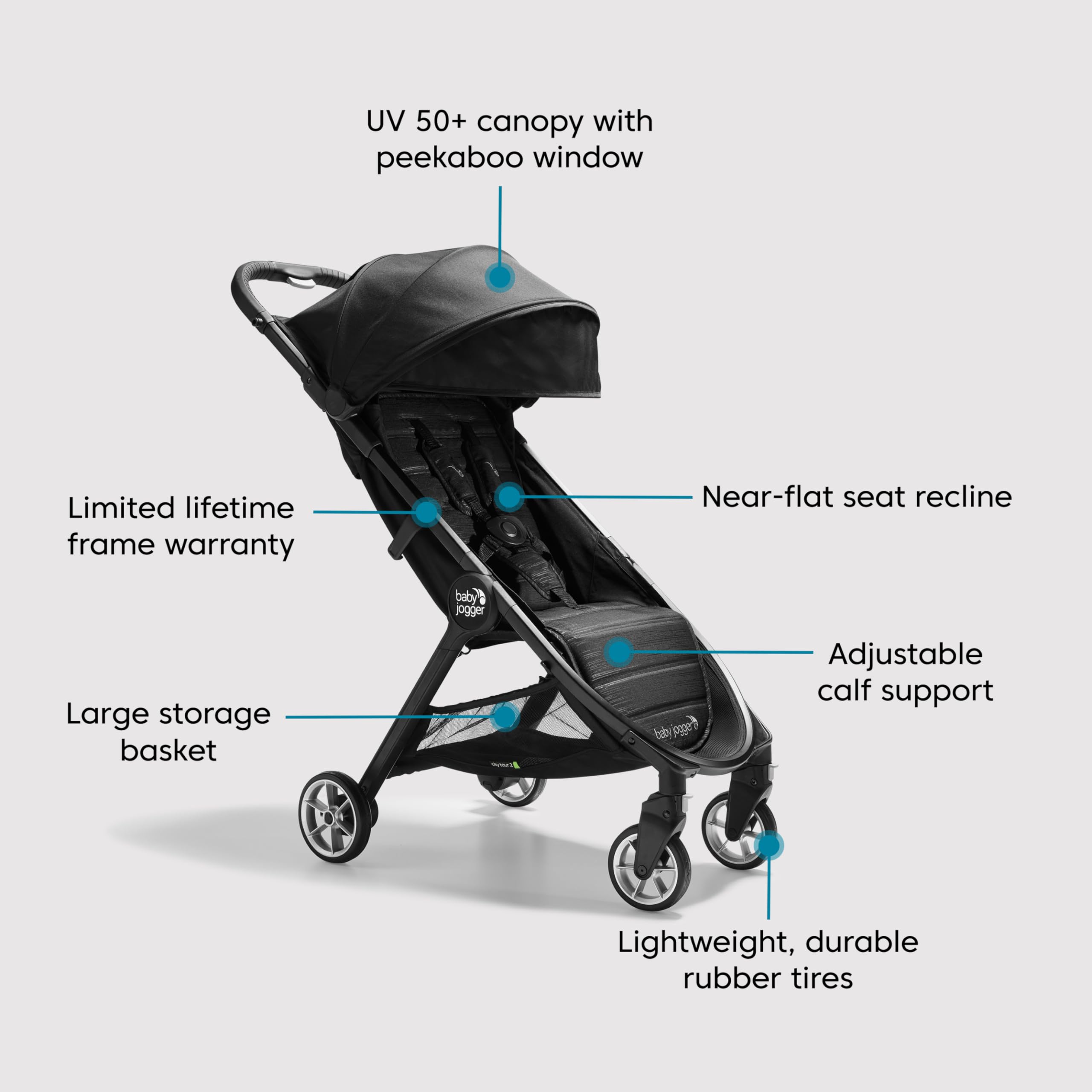 Foto 8 pulgar | Stroller Baby Jogger City Tour 2 Ultracompacto De Color Negro Intenso - Venta Internacional.