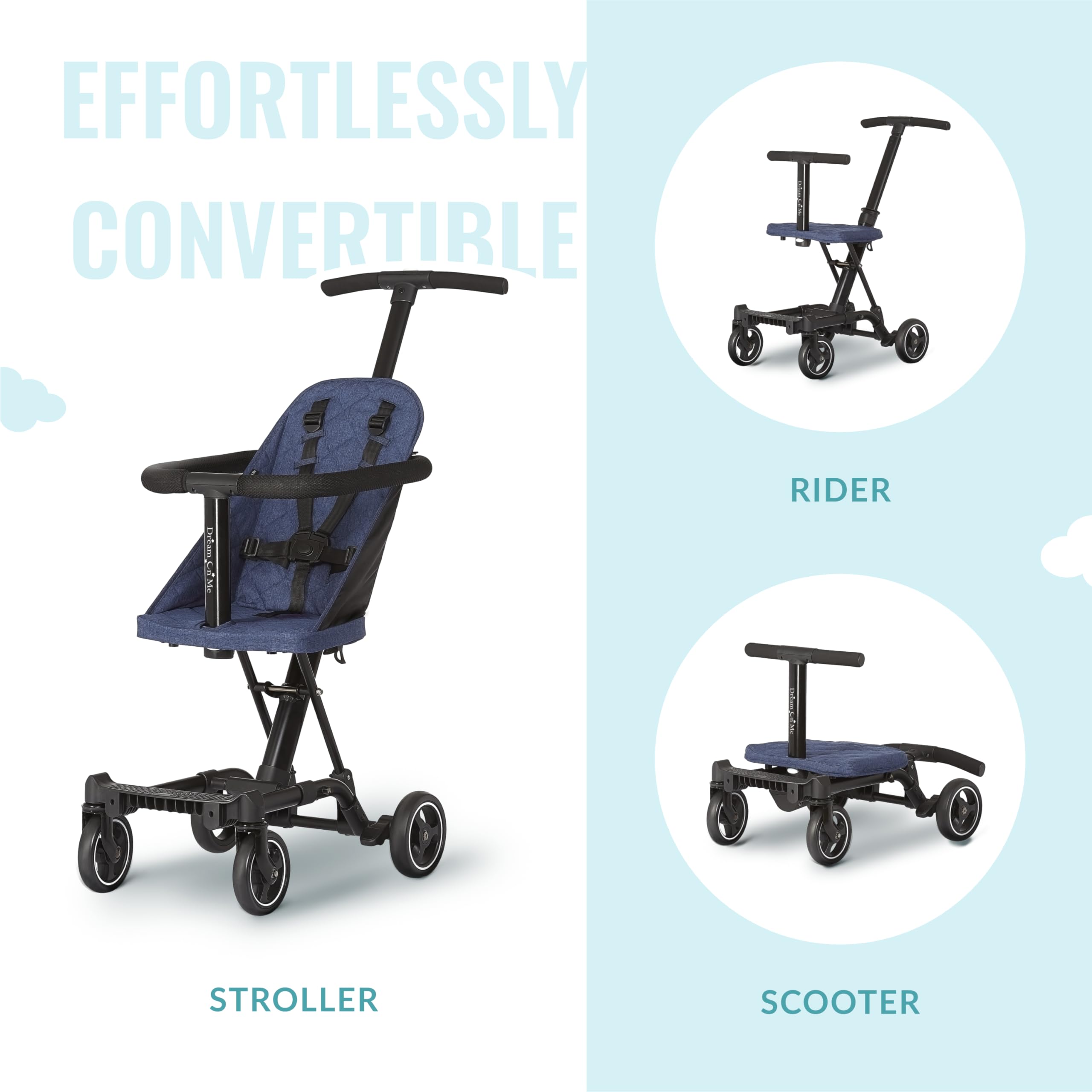 Foto 6 pulgar | Stroller Dream On Me Coast Rider, Ligero, Azul Marino - Venta Internacional.