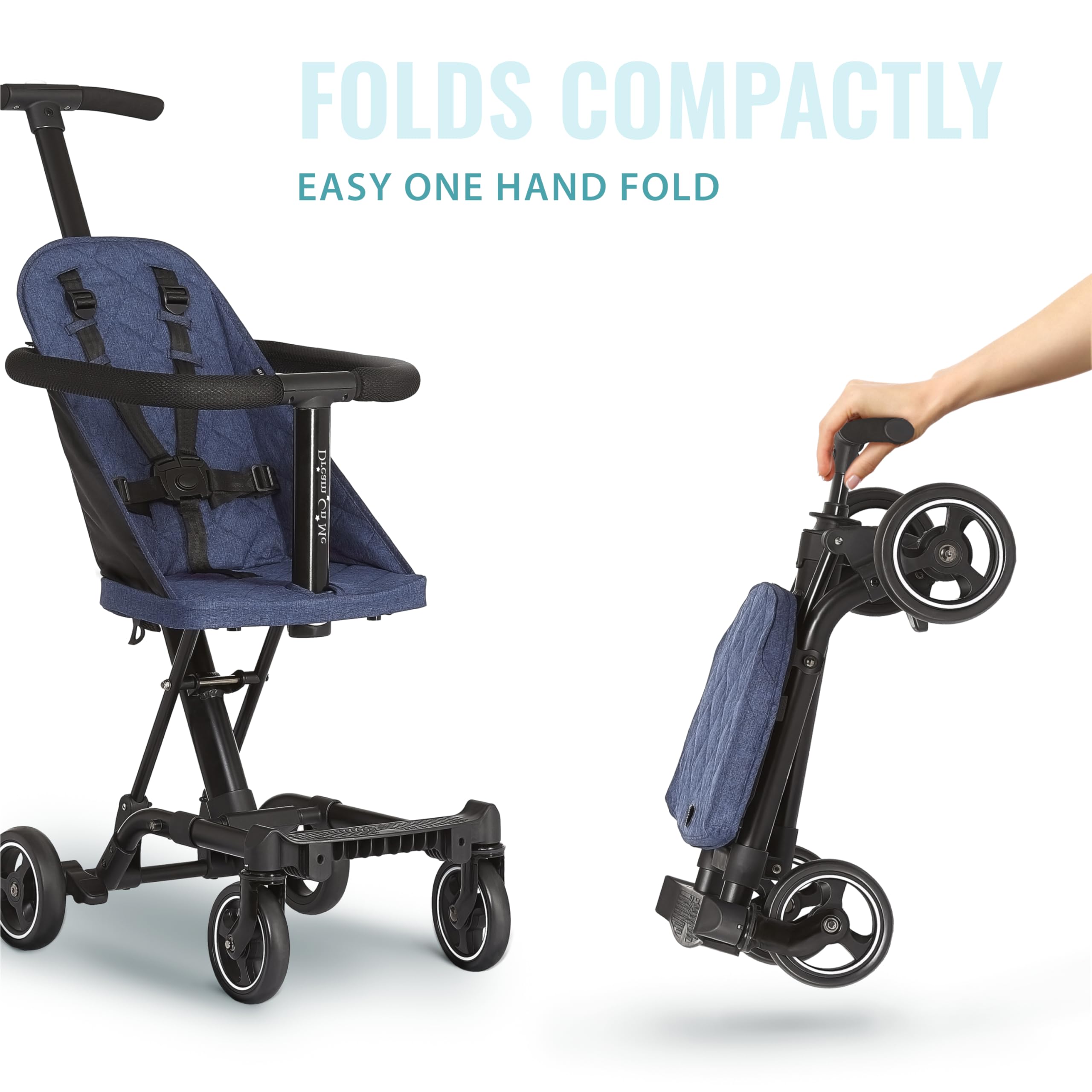 Foto 7 pulgar | Stroller Dream On Me Coast Rider, Ligero, Azul Marino - Venta Internacional.
