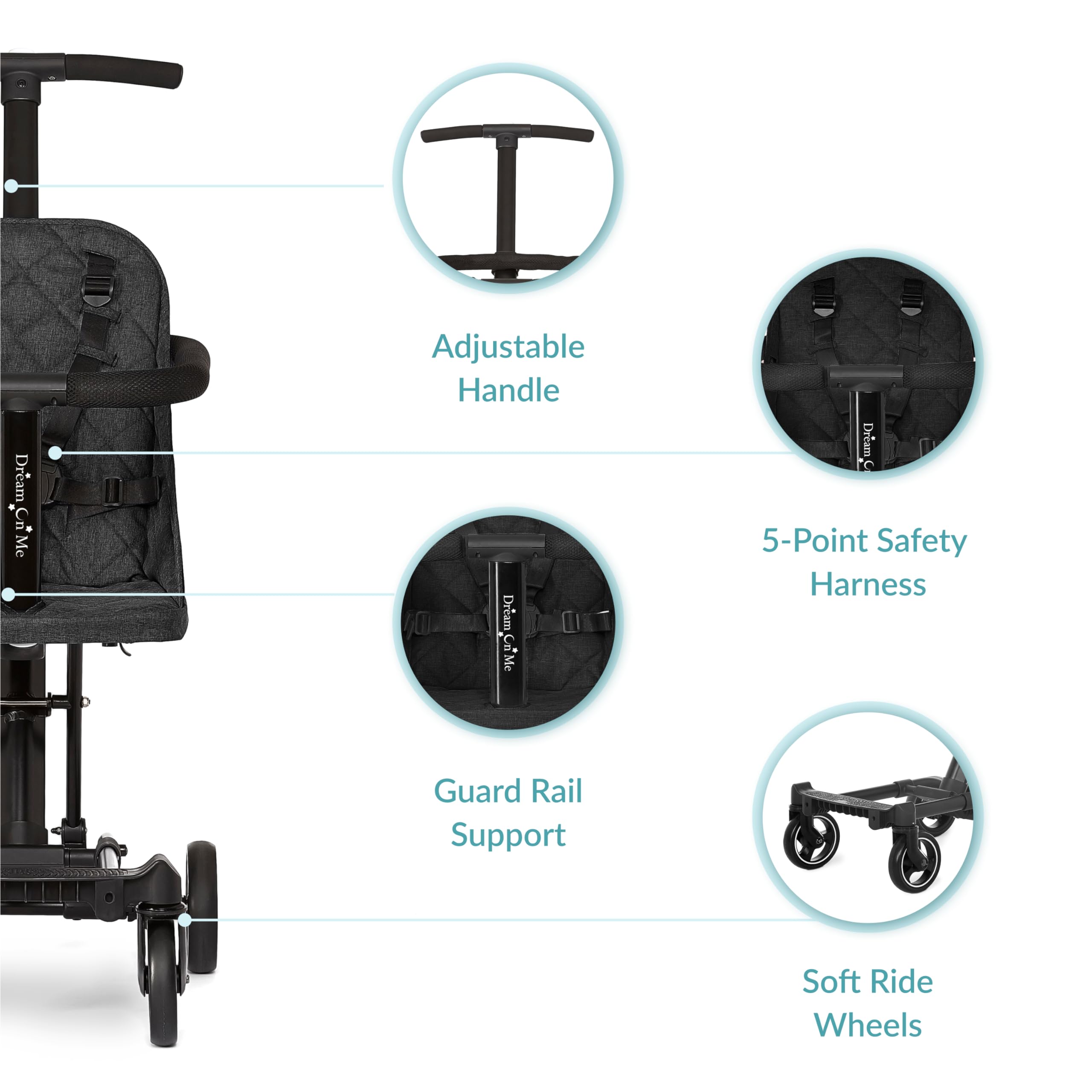 Foto 5 pulgar | Stroller Dream On Me Coast Rider, Ligero, Negro - Venta Internacional.