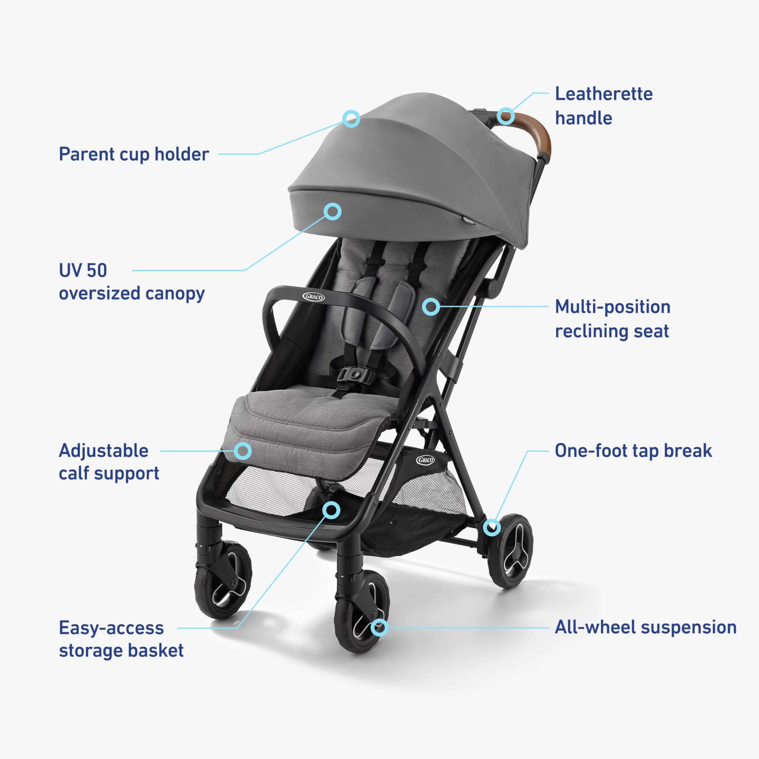 Foto 6 | Cochecito Compacto Graco Ready2jet Con Plegado Automático Lilac Mod - Venta Internacional.
