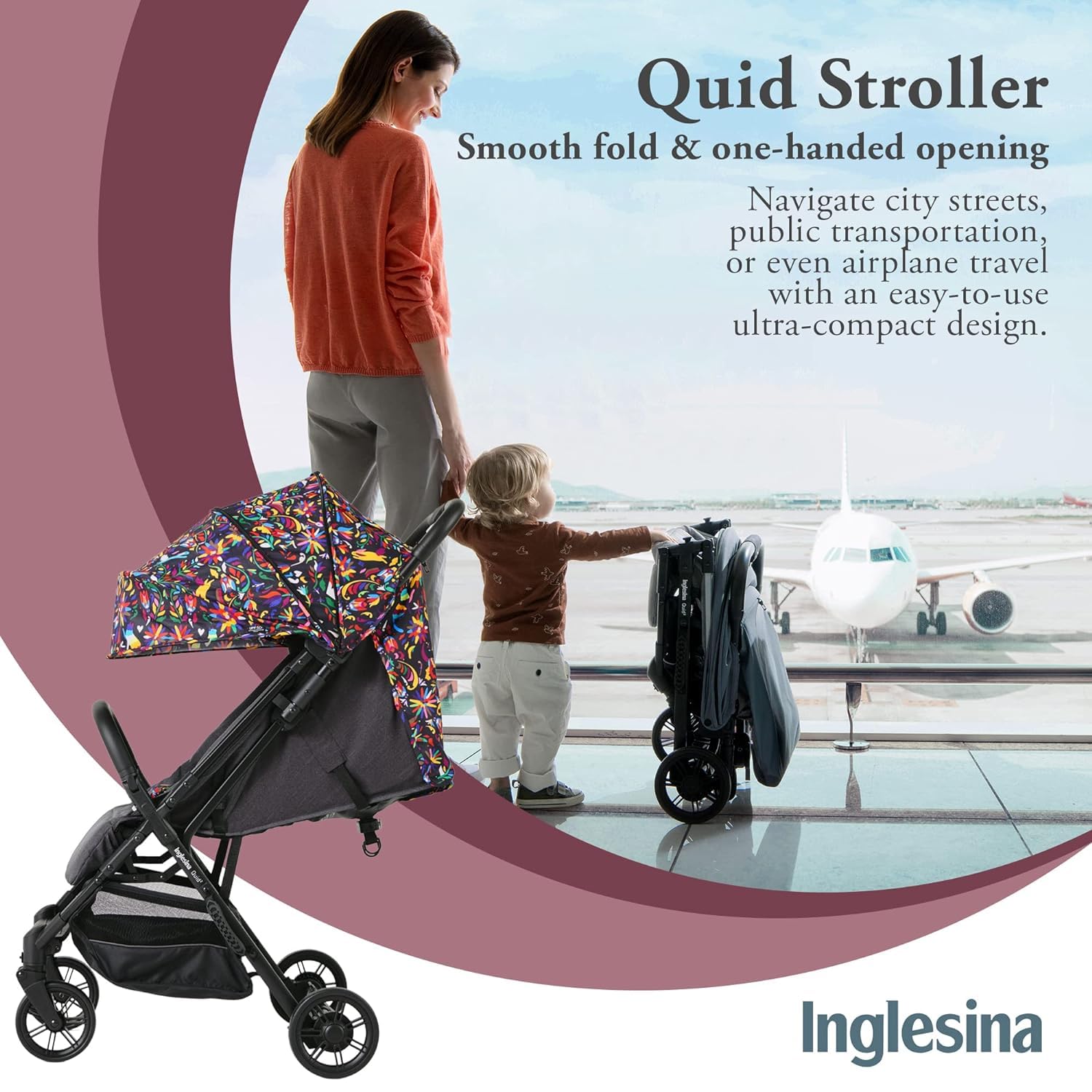 Foto 4 pulgar | Silla De Paseo Inglesina Quid Maya Negra Compacta Y Ligera - Venta Internacional.
