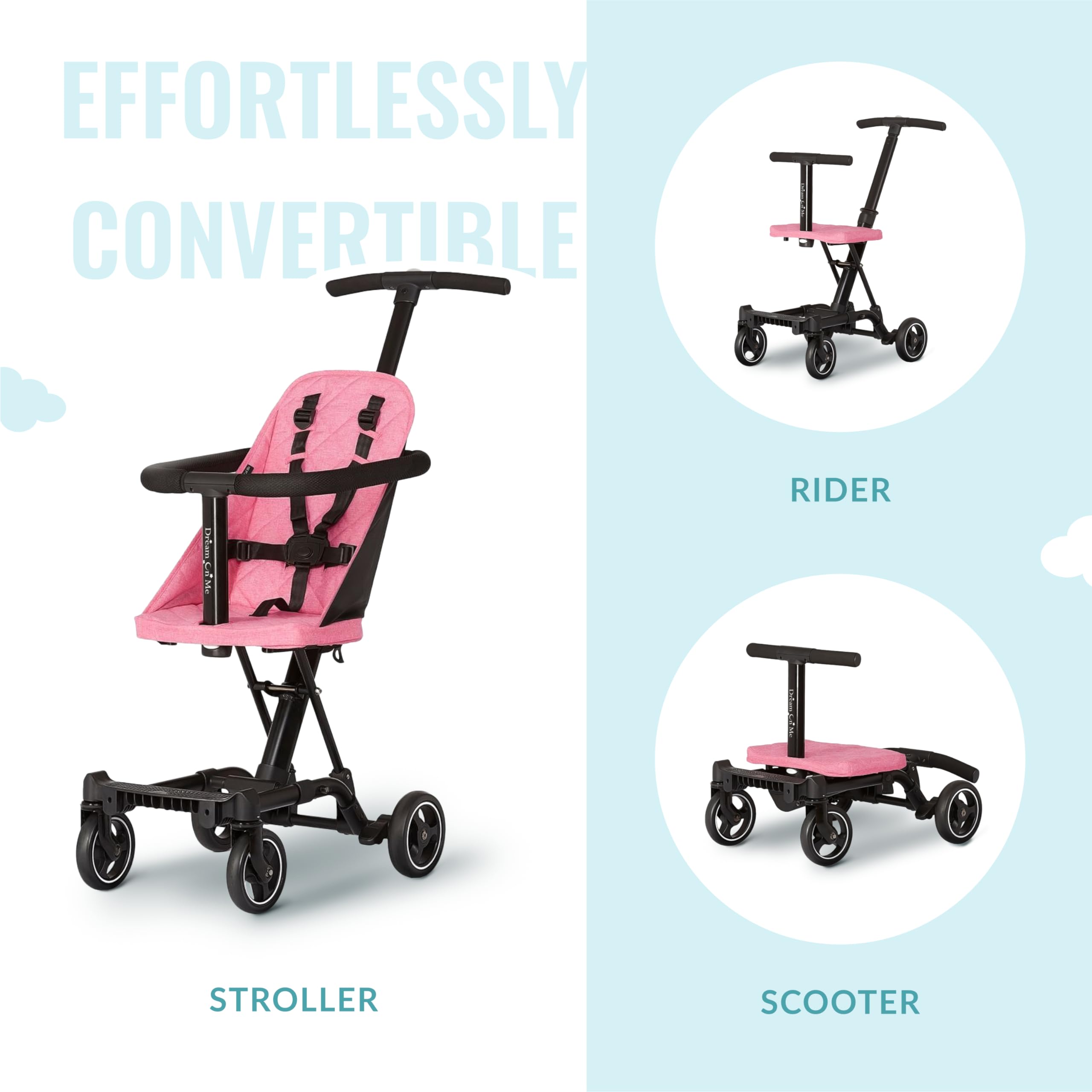 Foto 6 pulgar | Stroller Dream On Me Coast Rider, Ligero, Rosa 365, Rosa - Venta Internacional.