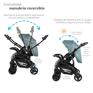 Foto 3 | Carriola Con Autoasiento Reversible Elite D'bebe - Verde