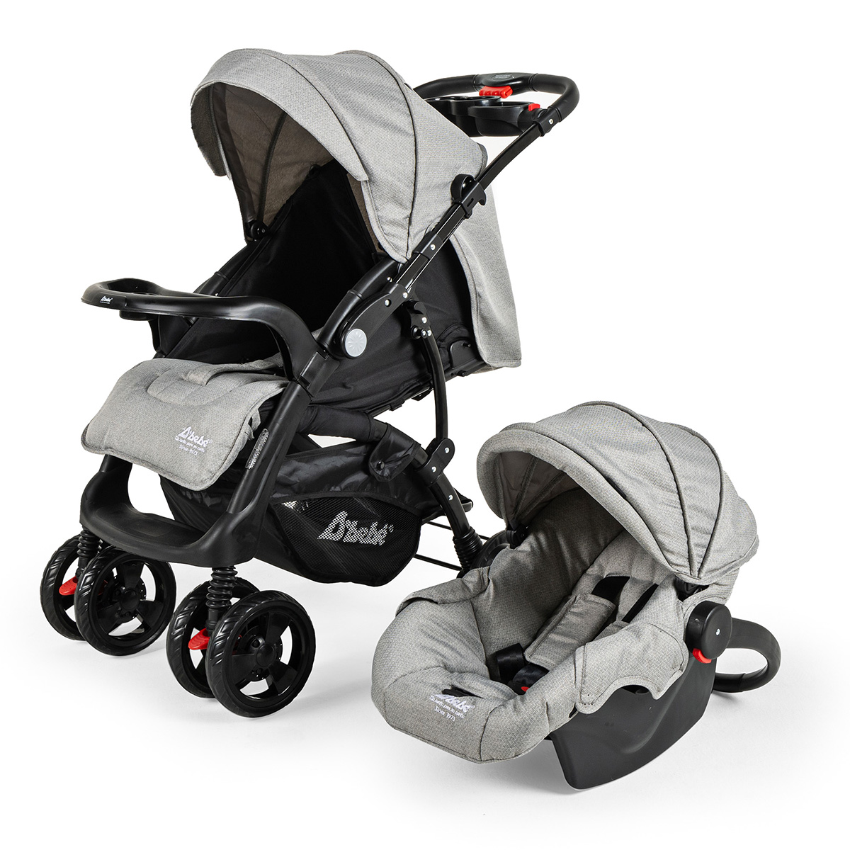 Foto 2 pulgar | Carriola Con Autoasiento Reversible Elite D'bebe - Gris