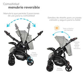 Foto 3 | Carriola Con Autoasiento Reversible Elite D'bebe - Gris