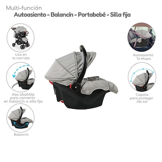Foto 4 | Carriola Con Autoasiento Reversible Elite D'bebe - Gris