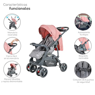 Foto 2 | Carriola Con Autoasiento Reversible Elite D'bebe - Rosa