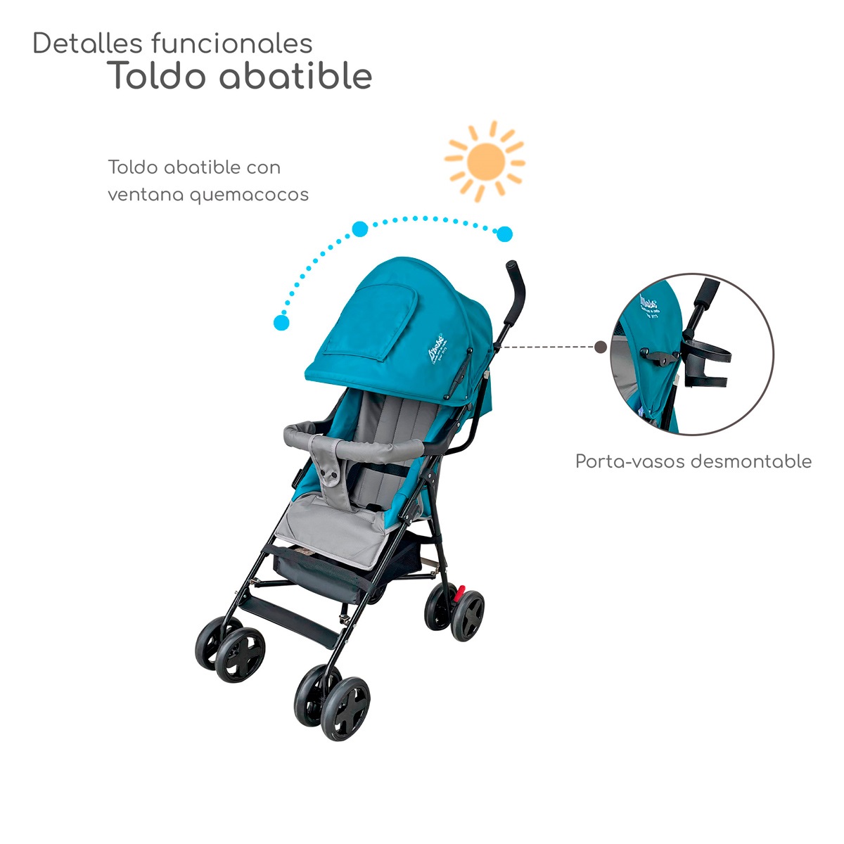 Foto 4 | Carriola Plegable Con Reclinado Y Toldo Carri D'bebe - Jade