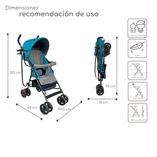 Foto 5 | Carriola Plegable Con Reclinado Y Toldo Carri D'bebe - Jade
