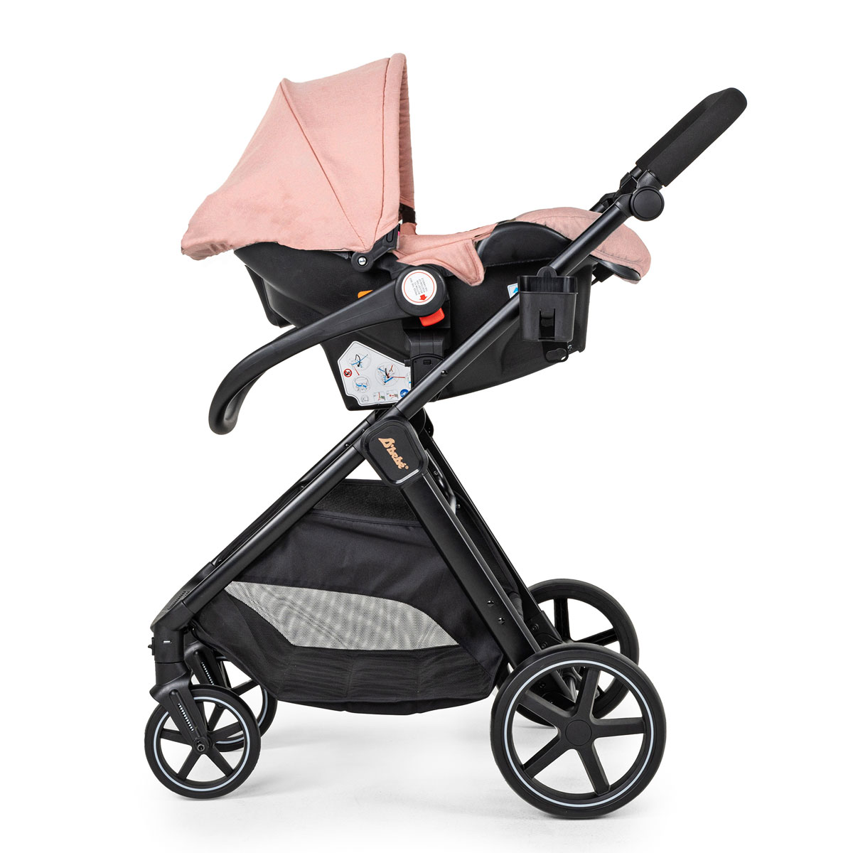 Foto 8 pulgar | Carriola Con Autoasiento Y Bambineto Reclinable King D'bebe - Rosa