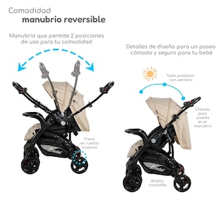 Foto 3 | Carriola Con Autoasiento Reversible Elite D'bebe - Arena