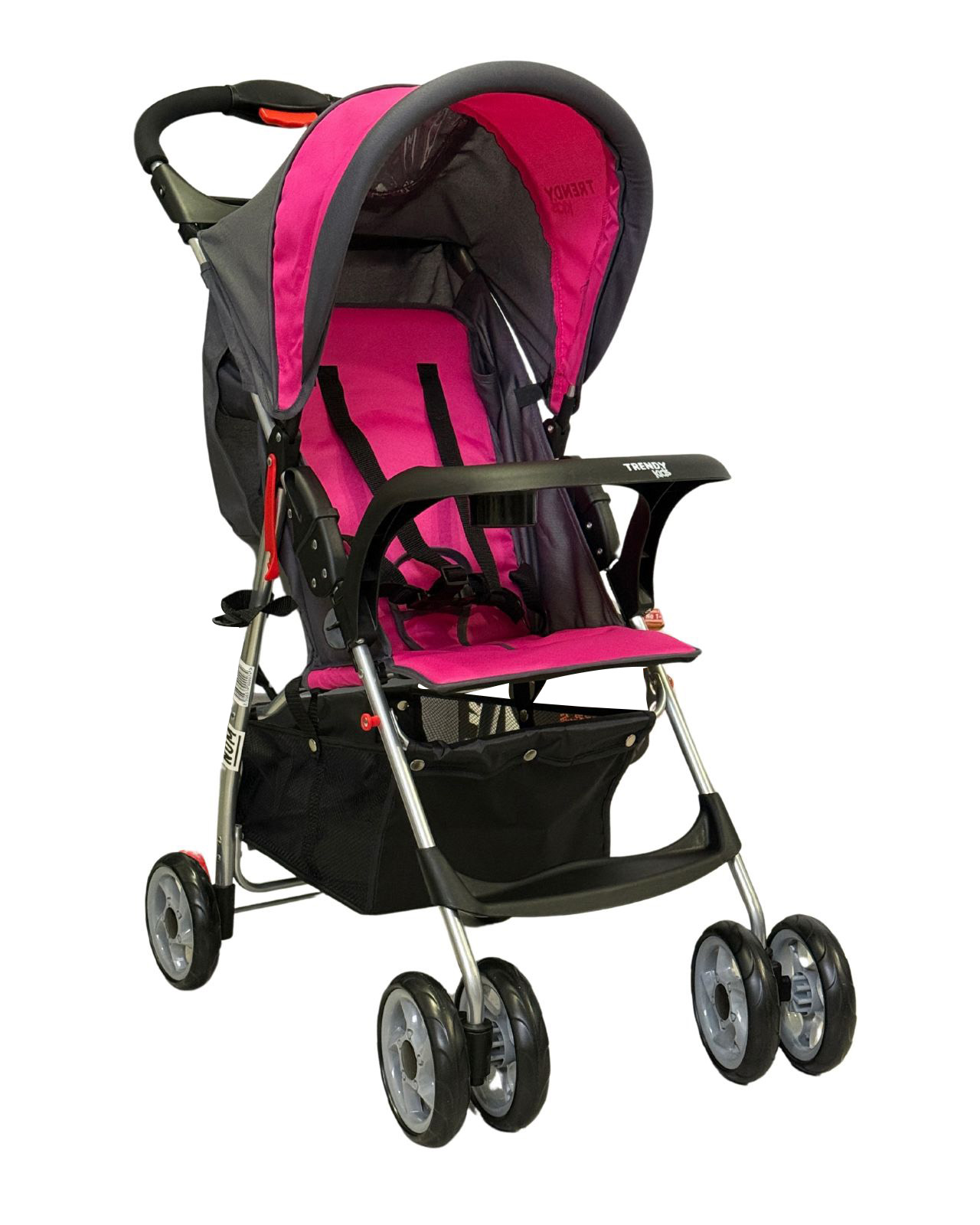 Foto 2 pulgar | Carriola D2 Rosa Trendy Kids Doble Charola, Plegado A Una Mano