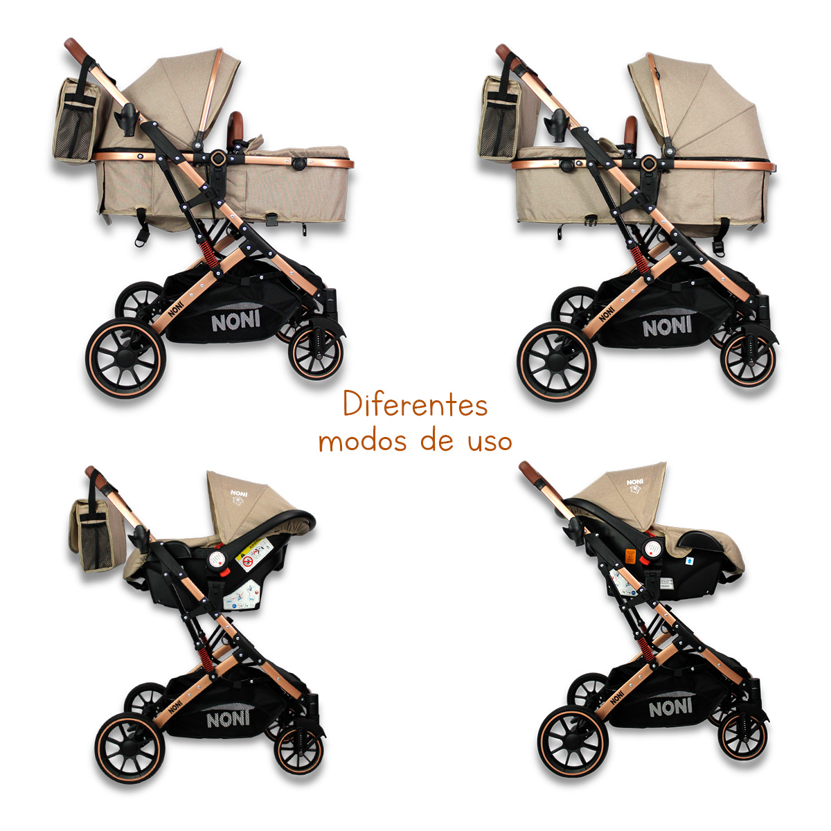 Foto 6 | Carriola De Lujo Ultraligera Noni Is-999 H Beige Dorado
