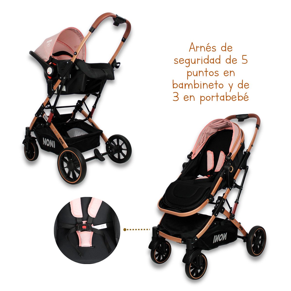 Foto 5 | Carriola De Lujo Ultraligera Noni Is-999 H Rosa Dorado