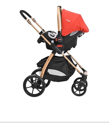 Foto 4 | Carriola Para Bebé Prinsel Explore Lx Con Portabebé Rojo