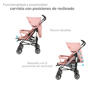 Foto 3 | Carriola Reclinable Plegable D’bebé Aerostar - Rosa